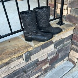 Aquatalia by Marvin K  Quilted Black Leather calf boots. Size 10.